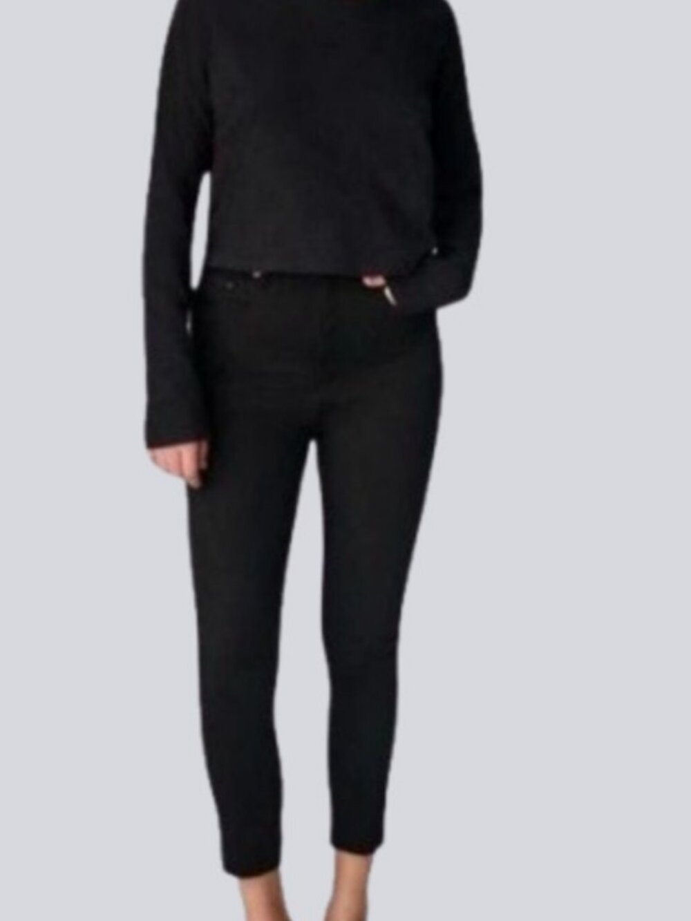 Denim Forum mid rise skinny crop jeans black women's size 31